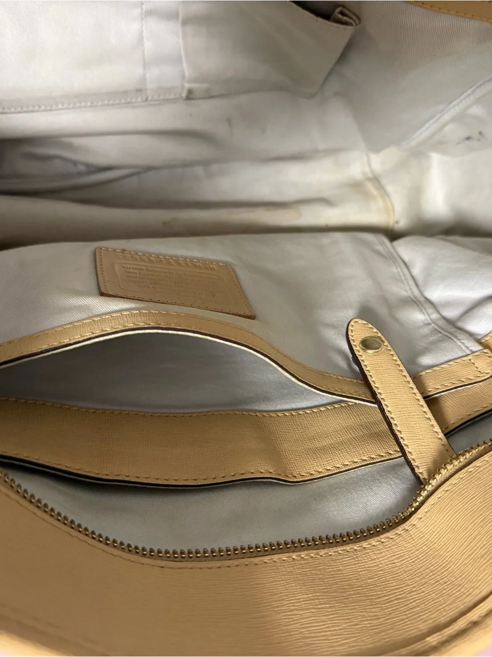 Coach Tan Leather Tote with Dual Straps
